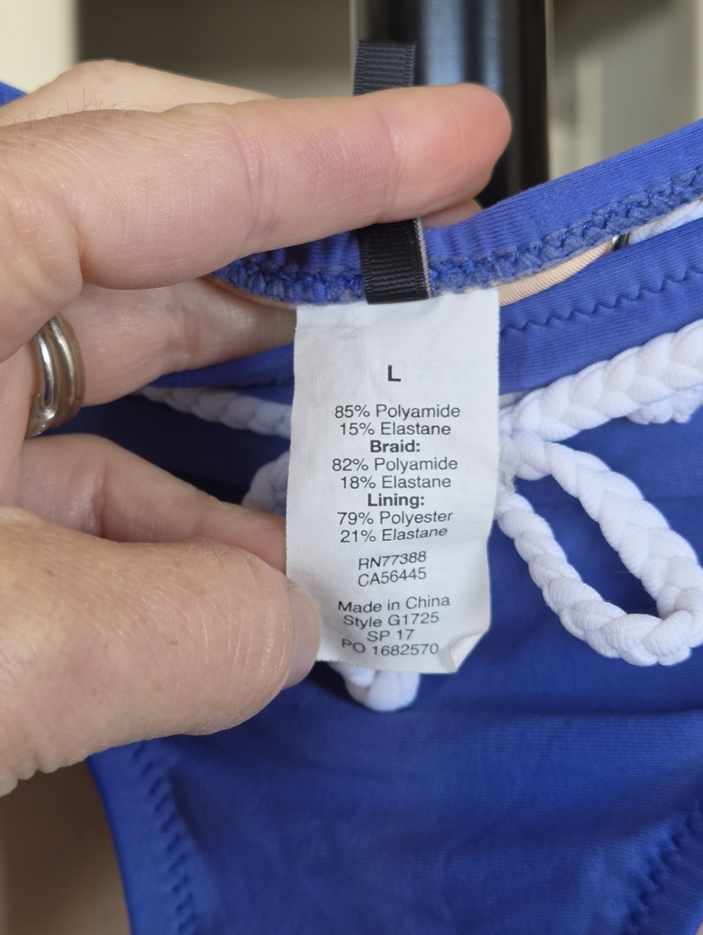 J. Crew Braided Tie Nautical Blue Bikini Set - Picture 7 of 8